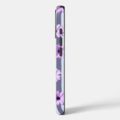 紫色のデイジーが入ったストライプ柄 Case-Mate iPhoneケース (裏面 / 左)