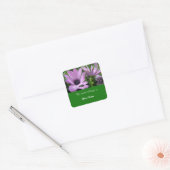 紫色のデイジーの花のブックプレート スクエアシール (封筒)
