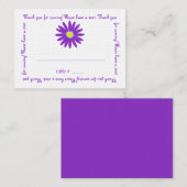 紫色のデイジーシーティングカード プレイスカード (正面/裏面)