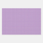 紫色のデイジー、ドット、およびハートのラッピング紙 ラッピングペーパーシート (正面2)