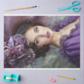 紫色のデコパージュにヴァイオレット・レディ 薄葉紙 (クラフト)