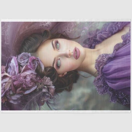 紫色のデコパージュにヴァイオレット・レディ 薄葉紙 (正面)