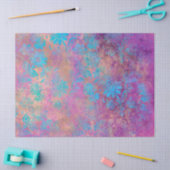 紫色のデコページに青いスクロールの作業花 薄葉紙 (クラフト)