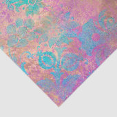 紫色のデコページに青いスクロールの作業花 薄葉紙 (詳細)