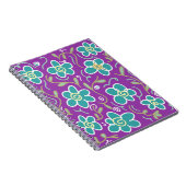 紫色のデザインに緑の花 ノートブック (右側)