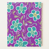紫色のデザインに緑の花 プランナー手帳 (裏面)