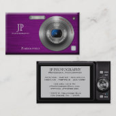 紫色のデジタルカメラのプロフェッショナルのカメラマン 名刺 (正面/裏面)