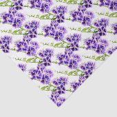 紫色のデュランタスカイフラワーの水彩柄 薄葉紙 (詳細)