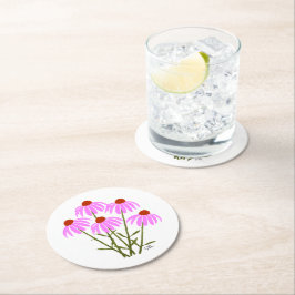 紫色のトウモロコシの花 ラウンドペーパーコースター