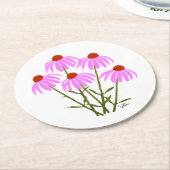 紫色のトウモロコシの花 ラウンドペーパーコースター (アングル)