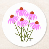 紫色のトウモロコシの花 ラウンドペーパーコースター (正面)