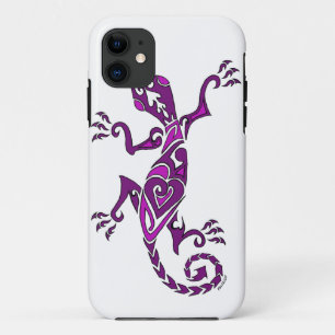 紫色のトカゲの入れ墨かhenna iPhone 11 ケース