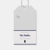 紫色のトナカイがデザインされたカスタムレトロペーパースタンプ ギフトタグ (裏面)