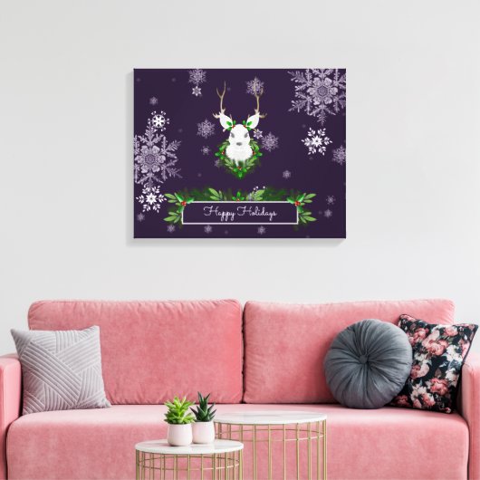 紫色のトナカイのキャンバス印刷 キャンバスプリント (インサイチュ (リビング))