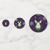 紫色のトナカイのテーブル紙吹雪 コンフェッティ (裏面)