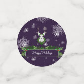 紫色のトナカイのテーブル紙吹雪 コンフェッティ (スモール正面)