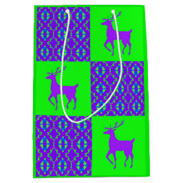 紫色のトナカイ ミディアムペーパーバッグ