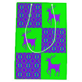 紫色のトナカイ ミディアムペーパーバッグ (裏面)