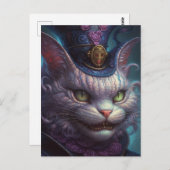 紫色のトファトヴィンテージに登場する怖いチェシャ猫 ポストカード (正面/裏面)