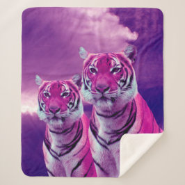 紫色のトラ シェルパブランケット