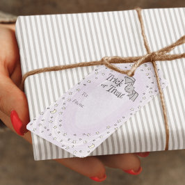 紫色のトリックまたはベビーハロウィーンから治療 ギフトタグ