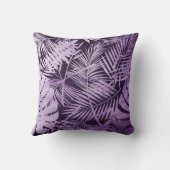 紫色のトロピカルパーム葉 クッション (裏面)