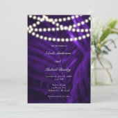 紫色のトロピカルパ葉ーム&ラ結婚イツ 招待状 (スタンド正面)