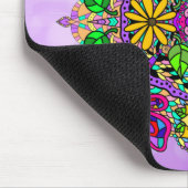 紫色のトンボのマンダラ手描きアート マウスパッド (コーナー)