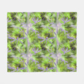 紫色のトンボのライム フリースブランケット (正面(横))