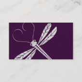 紫色のトンボの個人的なカード 名刺 (裏面)