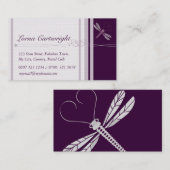 紫色のトンボの個人的なカード 名刺 (正面/裏面)