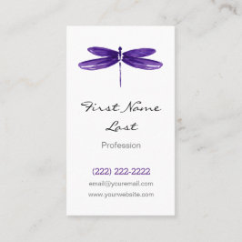 紫色のトンボの名刺|のドラゴンのはえカード 名刺