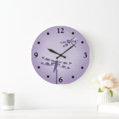 紫色のトンボの時計 ラージ壁時計 (ホーム)