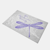 紫色のトンボパーソナライズされたウドアマット ドアマット (アングル)