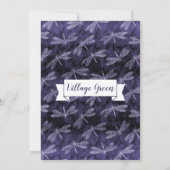 紫色のトンボ夏の夜エレガントBBQパーティー 招待状 (裏面)