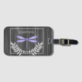 紫色のトンボ素朴ラの荷札 ラゲッジタグ (正面横)