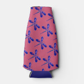 紫色のトンボ・デジタル・アート ボトルクーラー (正面)