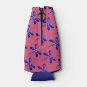 紫色のトンボ・デジタル・アート ボトルクーラー (裏面)