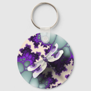 紫色のトンボKeychain キーホルダー