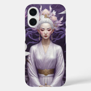 紫色のトーンのアジアのプリンセスのカバー iPhone 16ケース