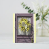 紫色のドアのはがき ポストカード (スタンド正面)