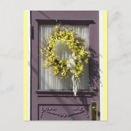 紫色のドアのはがき ポストカード (正面)