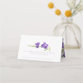 紫色のドゥランタ空の花の水の色のアート結婚 プレイスカード (裏面)