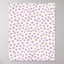 紫色のドット名門私立校風のモダンアニマルプリント点 ポスター