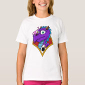 紫色のドラゴンのサッカーチームのワイシャツ Tシャツ (正面)