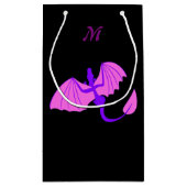 紫色のドラゴンのモノグラムのギフトバッグ スモールペーパーバッグ (裏面)