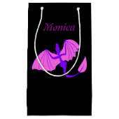 紫色のドラゴンのモノグラムのギフトバッグ スモールペーパーバッグ (正面)