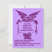 紫色のドラゴンの保有物のパーティーINVITATION-CUSTOMIZE 招待状 (正面)