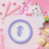 紫色のドラゴンの誕生日のベビーシャワーの紙皿 ペーパープレート (パーティー)