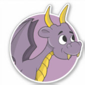 紫色のドラゴンカスタムマンガのカットビニールのシール シール (正面)